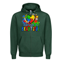 Sports Green different is beautiful Zipper Hoodie - JahusDesignShop