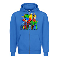 True Royal different is beautiful Zipper Hoodie - JahusDesignShop