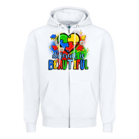 White different is beautiful Zipper Hoodie - JahusDesignShop