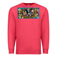 Cardinal western cow turquoise’s white flowers license plate template Premium Sweatshirt - BarkalooDesign