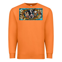 Carrot western cow turquoise’s white flowers license plate template Premium Sweatshirt - BarkalooDesign