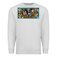 Dove Grey western cow turquoise’s white flowers license plate template Premium Sweatshirt - BarkalooDesign