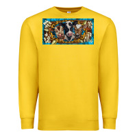 Lemon western cow turquoise’s white flowers license plate template Premium Sweatshirt - BarkalooDesign