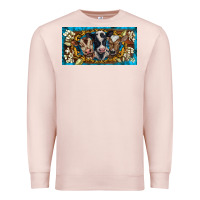 Pale Pink western cow turquoise’s white flowers license plate template Premium Sweatshirt - BarkalooDesign