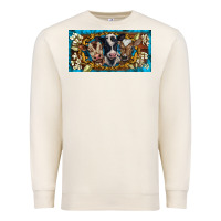 Sandshell western cow turquoise’s white flowers license plate template Premium Sweatshirt - BarkalooDesign