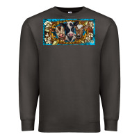 Smoke western cow turquoise’s white flowers license plate template Premium Sweatshirt - BarkalooDesign