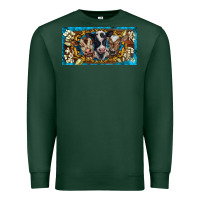 Sports Green western cow turquoise’s white flowers license plate template Premium Sweatshirt - BarkalooDesign