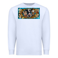 White western cow turquoise’s white flowers license plate template Premium Sweatshirt - BarkalooDesign