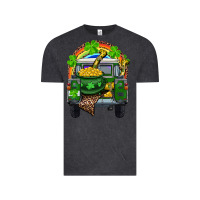 Vintage Black St Patrick's Day Truck With Pot Of Gold Horseshoe And Rainbow Vintage Tee - RanaPortraitStore