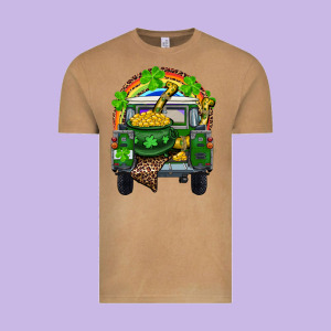St Patrick's Day Truck With Pot Of Gold Horseshoe And Rainbow Vintage Tee Designed By Ranaportraitstore