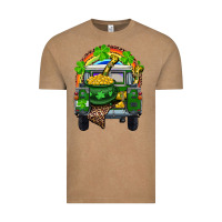 Vintage Coffee St Patrick's Day Truck With Pot Of Gold Horseshoe And Rainbow Vintage Tee - RanaPortraitStore