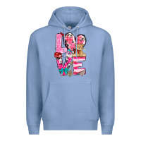 Colony Blue love valentines day Premium Hoodie - NancyCooperArtShop