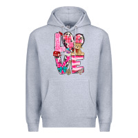 Heather Grey love valentines day Premium Hoodie - NancyCooperArtShop