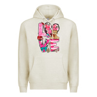 Oatmeal Heather love valentines day Premium Hoodie - NancyCooperArtShop