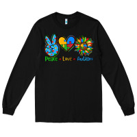Black peace love autism Long Sleeve Tee - AdoDesignShop