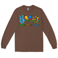 Chestnut peace love autism Long Sleeve Tee - AdoDesignShop