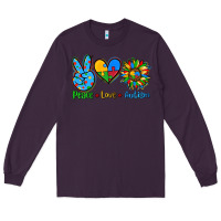 Plum peace love autism Long Sleeve Tee - AdoDesignShop
