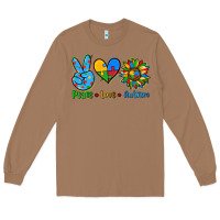 Toasted Coconut peace love autism Long Sleeve Tee - AdoDesignShop