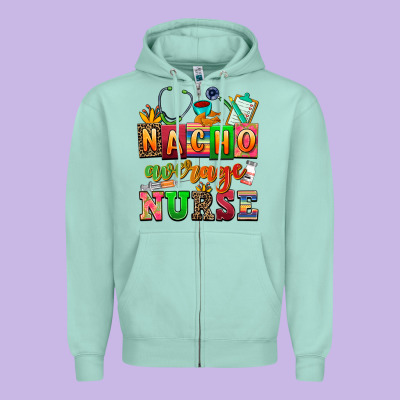 Nacho Average Nurse Zipper Hoodie Designed By Adodesignshop
