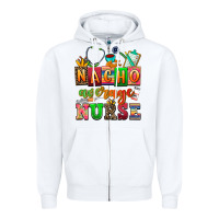 White nacho average nurse Zipper Hoodie - AdoDesignShop