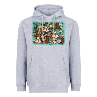 Heather Grey tribe tent western background Heavyweight Hoodie - AdoDesignShop