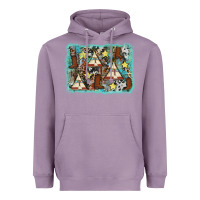 Lavender tribe tent western background Heavyweight Hoodie - AdoDesignShop
