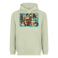 Matcha tribe tent western background Heavyweight Hoodie - AdoDesignShop