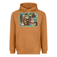 Meerkat tribe tent western background Heavyweight Hoodie - AdoDesignShop