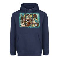 Navy tribe tent western background Heavyweight Hoodie - AdoDesignShop
