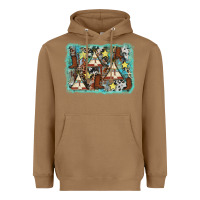 Toasted Coconut tribe tent western background Heavyweight Hoodie - AdoDesignShop
