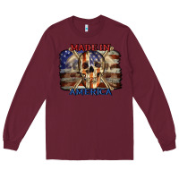 Burgundy Made in America 4th of july Long Sleeve Tee - CowGirlArtShop