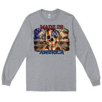 Heather Grey Made in America 4th of july Long Sleeve Tee - CowGirlArtShop