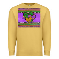 Antique Gold mardi gras hearts and fleur de lis Premium Sweatshirt - Jasminsmagicworld