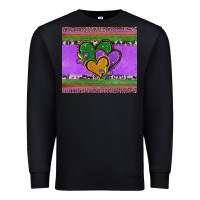 Black mardi gras hearts and fleur de lis Premium Sweatshirt - Jasminsmagicworld