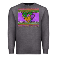 Charcoal Heather mardi gras hearts and fleur de lis Premium Sweatshirt - Jasminsmagicworld