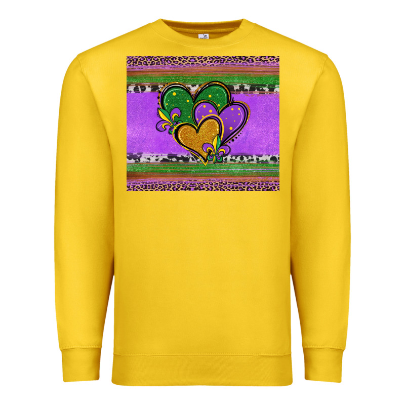 Mardi Gras Hearts And Fleur De Lis Premium Sweatshirt by Jasminsmagicworld | Teevron