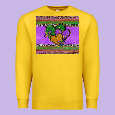 Mardi Gras Hearts And Fleur De Lis Premium Sweatshirt Designed By Jasminsmagicworld