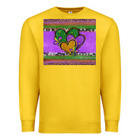 Lemon mardi gras hearts and fleur de lis Premium Sweatshirt - Jasminsmagicworld