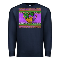 Navy mardi gras hearts and fleur de lis Premium Sweatshirt - Jasminsmagicworld