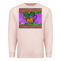 Pale Pink mardi gras hearts and fleur de lis Premium Sweatshirt - Jasminsmagicworld