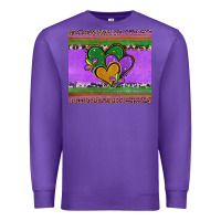 Purple mardi gras hearts and fleur de lis Premium Sweatshirt - Jasminsmagicworld