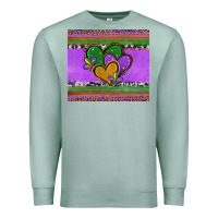 Seafoam mardi gras hearts and fleur de lis Premium Sweatshirt - Jasminsmagicworld
