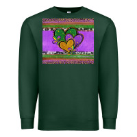 Sports Green mardi gras hearts and fleur de lis Premium Sweatshirt - Jasminsmagicworld