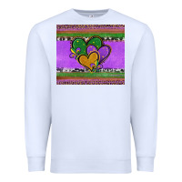 White mardi gras hearts and fleur de lis Premium Sweatshirt - Jasminsmagicworld