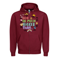 Burgundy god is bigger Zipper Hoodie - JahusDesignShop