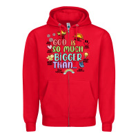 Red god is bigger Zipper Hoodie - JahusDesignShop