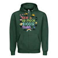 Sports Green god is bigger Zipper Hoodie - JahusDesignShop