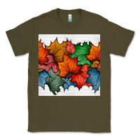 Army Green autumn  leaves seamless pattern Classic Tee - BundleAndBundleShop