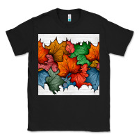 Black autumn  leaves seamless pattern Classic Tee - BundleAndBundleShop