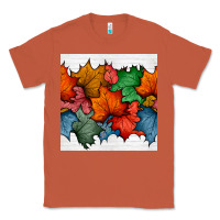 Copper autumn  leaves seamless pattern Classic Tee - BundleAndBundleShop